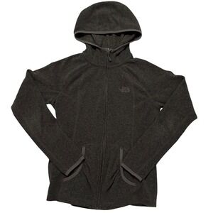 The North Face Polartec Full Zip Fleece Hoodie Charcoal Gray Womens Small
